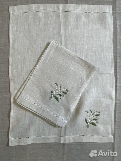 Полотенце салфетка с вышивкой 100% лен