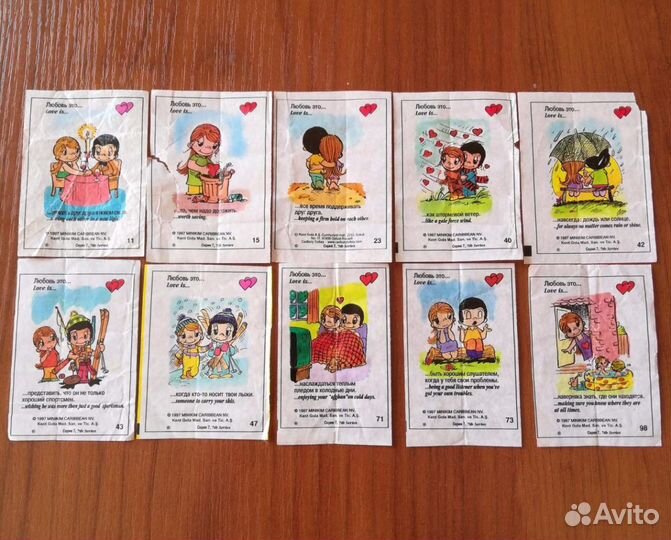 Фольга, Вкладыши киндер и от жвачки Love is-обмен