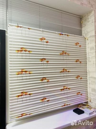 Штора гофре «Маки»