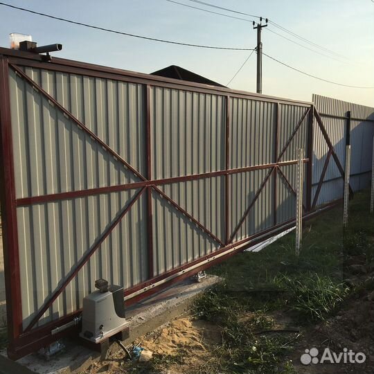 Откатные ворота монтаж