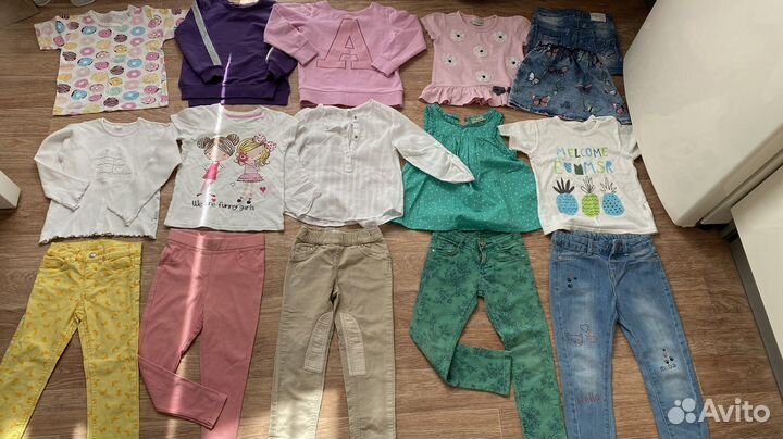 Брюки, джинсы, футболки на девочку р.104