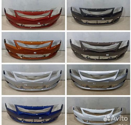 Бампер белый передний Hyundai Solaris 2011-2017