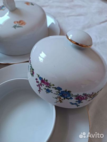 Столовый сервиз гдр мейсенский букет