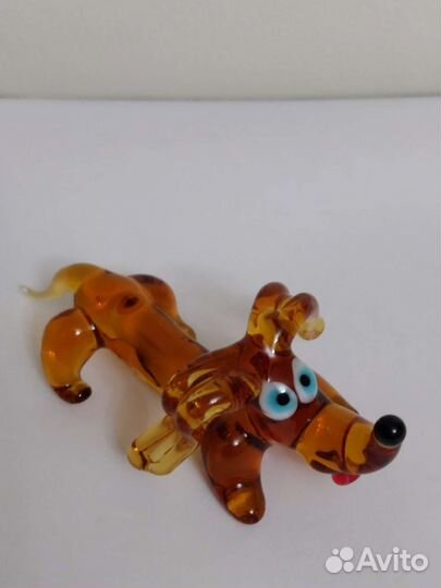 Стеклянные цветные зверюшки игрушки