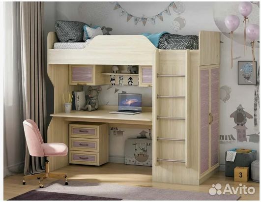 Детская рабочая зона со шкафом на заказ