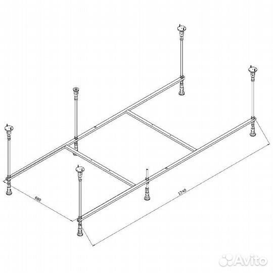 Каркас для ванны AM.PM Func 180x80 W84A-180-080W-R Серый