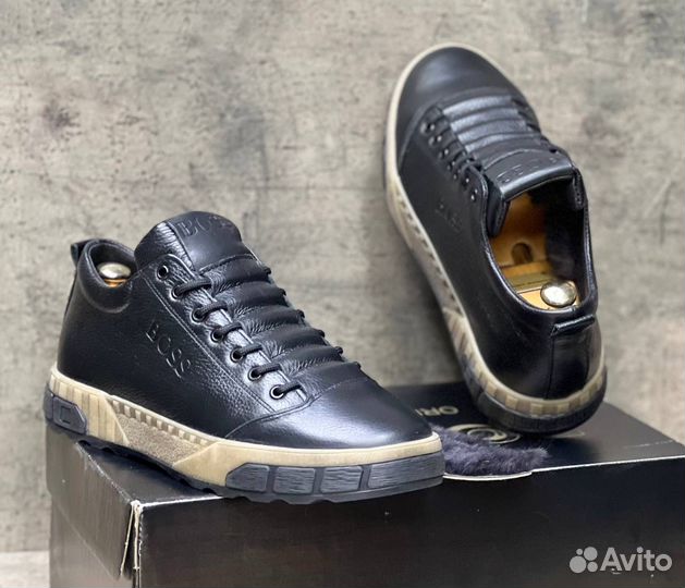 Полуботинки зимние мужские из натуральной кожи