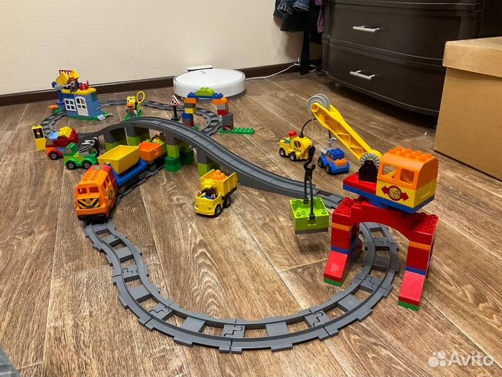 Lego duplo поезд 10508+ машинки 10552