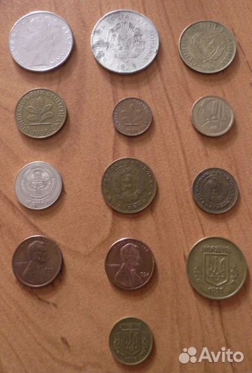 Монеты Испании, Болгарии, Румынии, Кипра, США