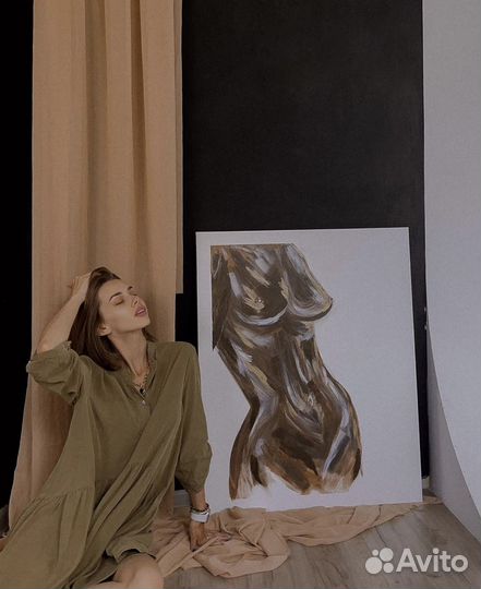 Картина интерьерная на холсте фигура девушки