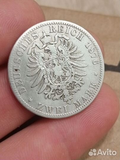 2 марки Вильгельм 1876 год