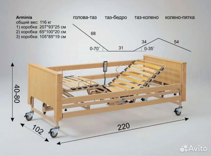 Кровать для лежачих больных электрическая