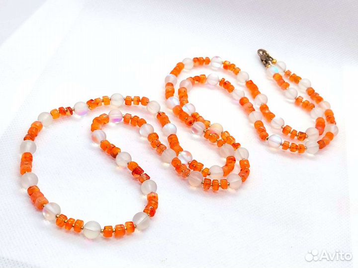 Бусы колье Сердолик