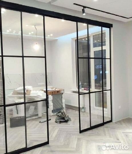 Двери раздвижные стеклянные