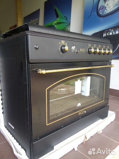 Большая газовая плита ricci RGC9030BL