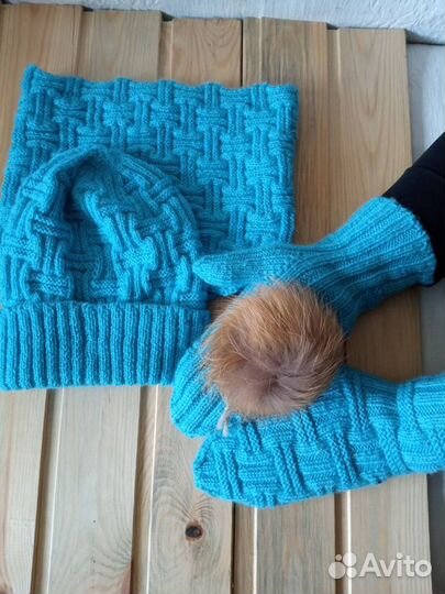 Шапка+снуд+варежки