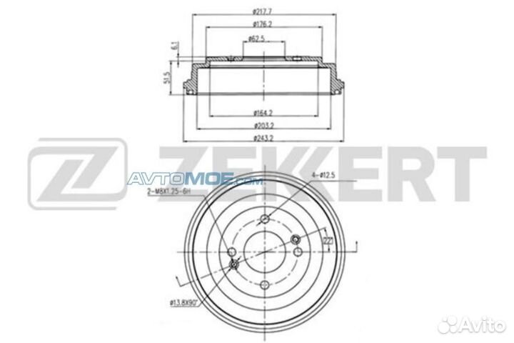 Барабан торм. зад. Hyundai Accent III 05- i10 08