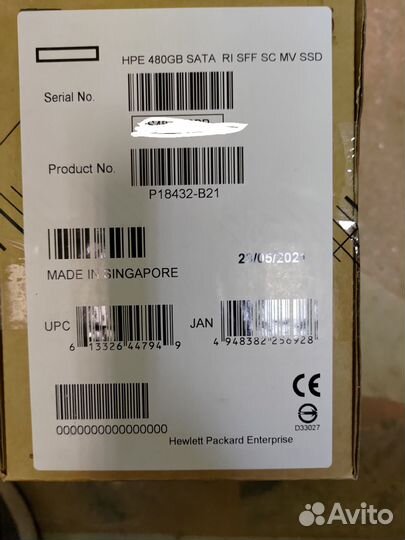 Жесткий диск HPE SSD 480GB P18432-B21/P18477-001