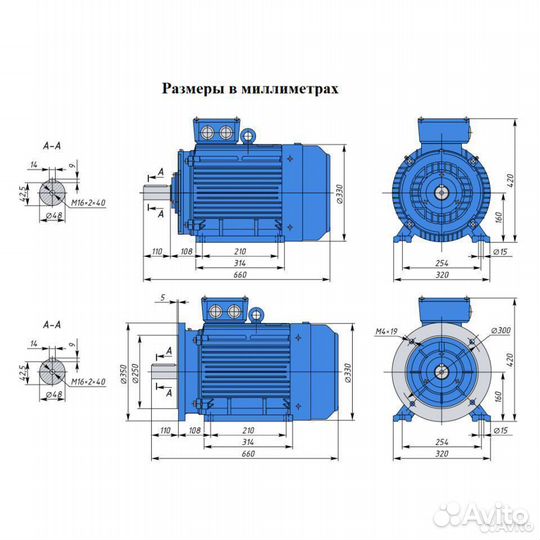 Электродвигатель аир 160М6 (15кВт/1000об.мин)
