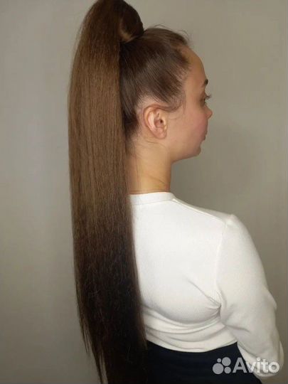 Хвост волосы на резинке, накладной хвост, шиньон