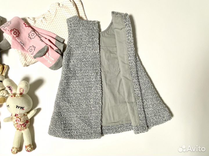 Вещи пакетом новое платье для девочки теплое 86