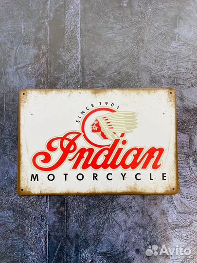 Декор на стену табличка Indian Motorcycle мото