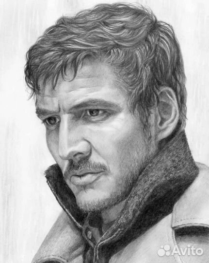 Портрет по фото digital, карандаш, акварель