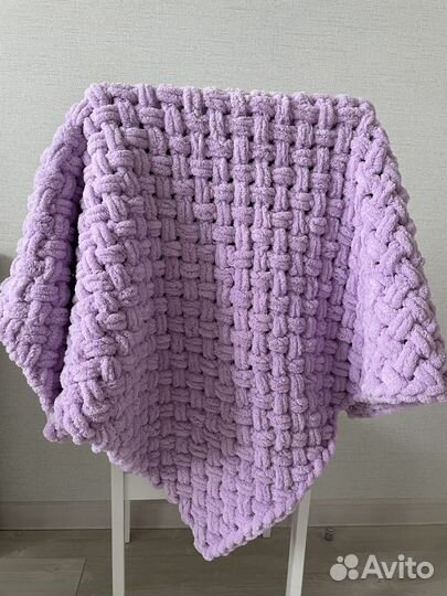 Плед вязаный плюшевый детский