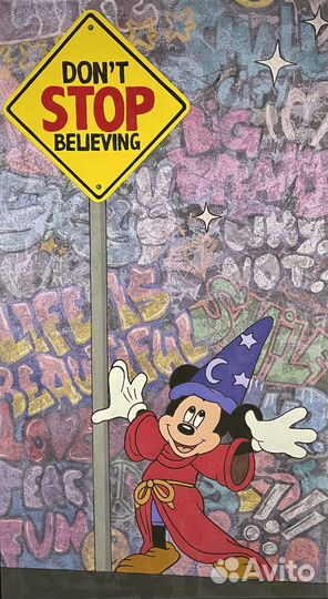 Большая картина Граффити Поп Арт на холсте Микки