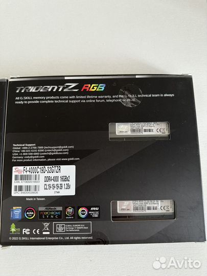 G.Skill Trident Z RGB DDR4 4000MHz 2x16 гб