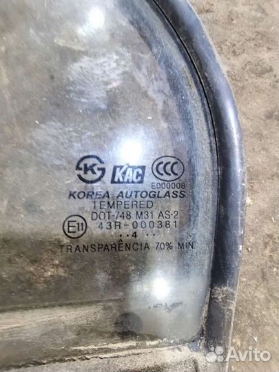Стекло кузова форточка левая hyundai accent