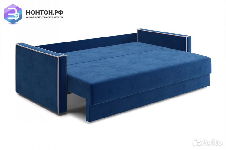 Диван еврокнижка Леон 3-х местный темно-синий
