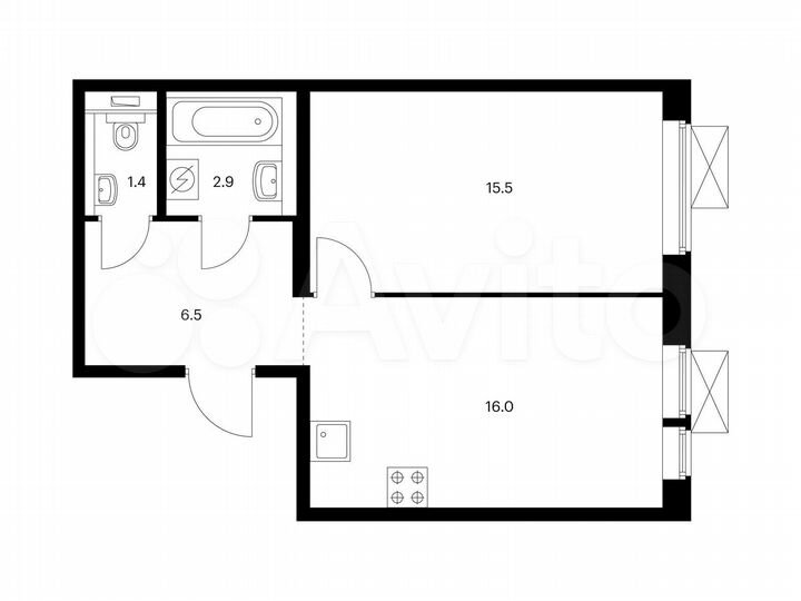 1-к. квартира, 42,3 м², 10/17 эт.