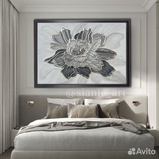 Текстурная картина Пион