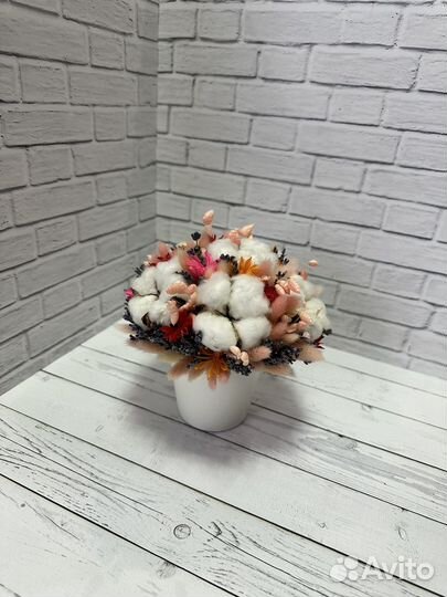 Мини композиция из сухоцветов