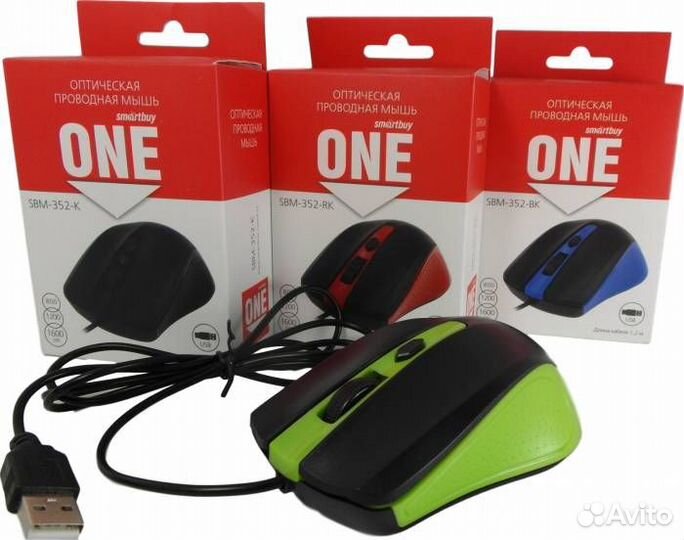 Мышь проводная Smartbuy ONE 352 (SBM-352-BK) сине
