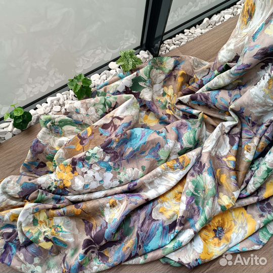 Шторы акварель комплект 4(2+2)м рогожка