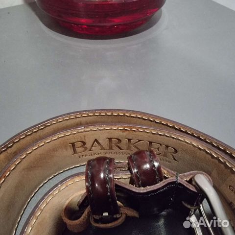 Мужской ремень barker лакированный кожа