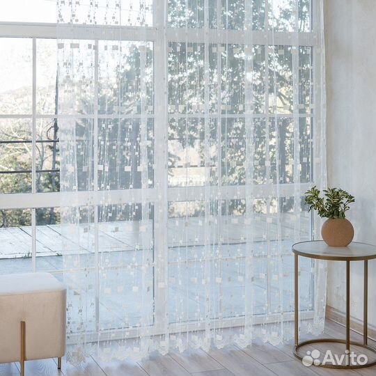 Тюль Мона золото