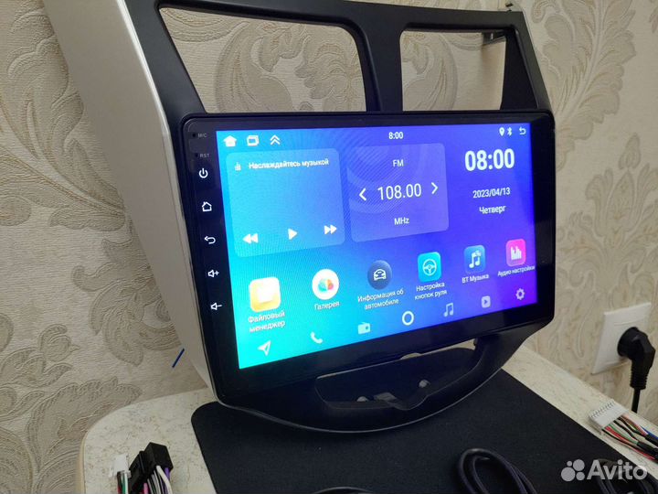 Магнитола 2 din android 9 дюймов hyundai solaris