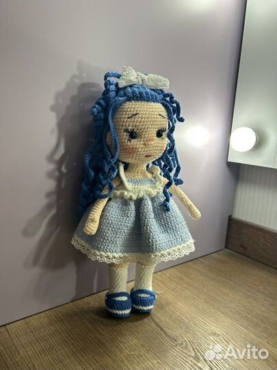 Кукла вязаная Мальвина ручная работа