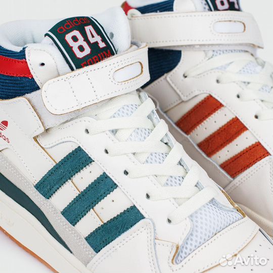 Кроссовки Adidas Forum 84 Hi Cream / Green / Red