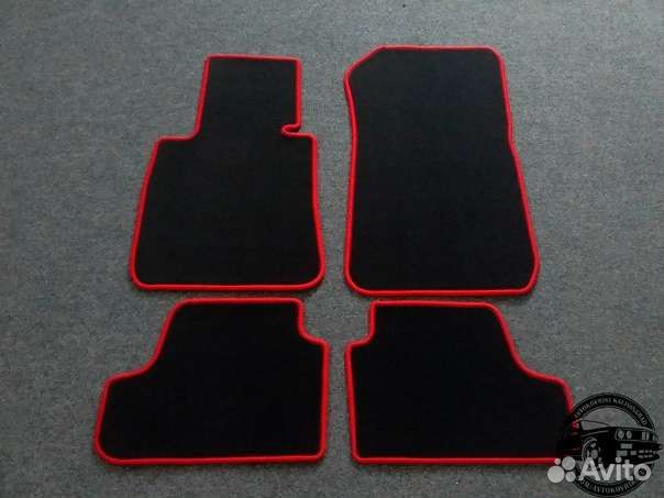 Автоковрики для BMW 3 серии e93, графит. - красн