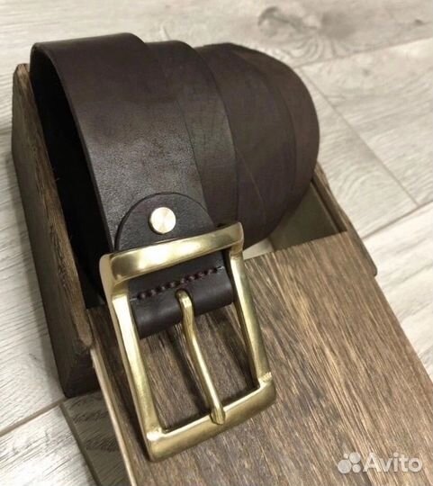 Мужской кожаный ремень ручной работы