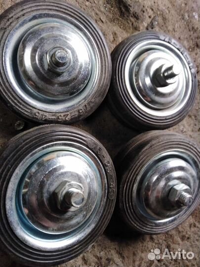 Колёсики металлические с резиной