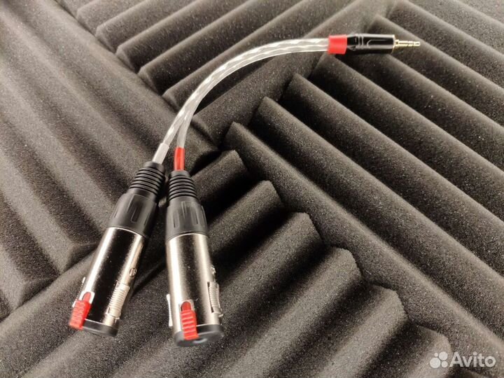 Гибкий переходник Jack 3,5 стерео на 2 Jack 6,3 гн