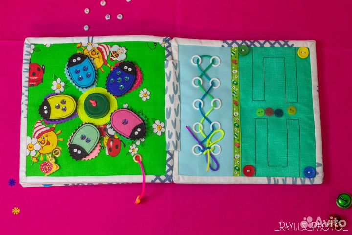 Развивающая книжка из фетра и ткани для детей