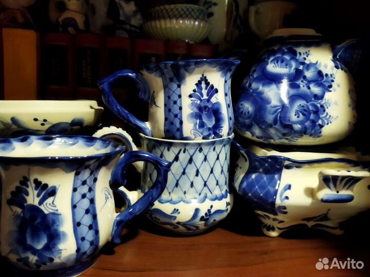 Фарфоровая посуда гжель СССР авторская