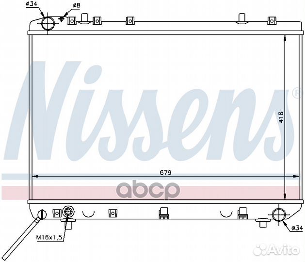Радиатор 679x418 61668 Nissens