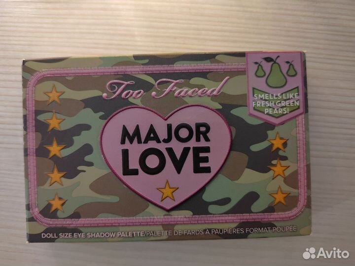 Палетка теней too faced Major love